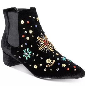 Embellished Black Ankle Boots